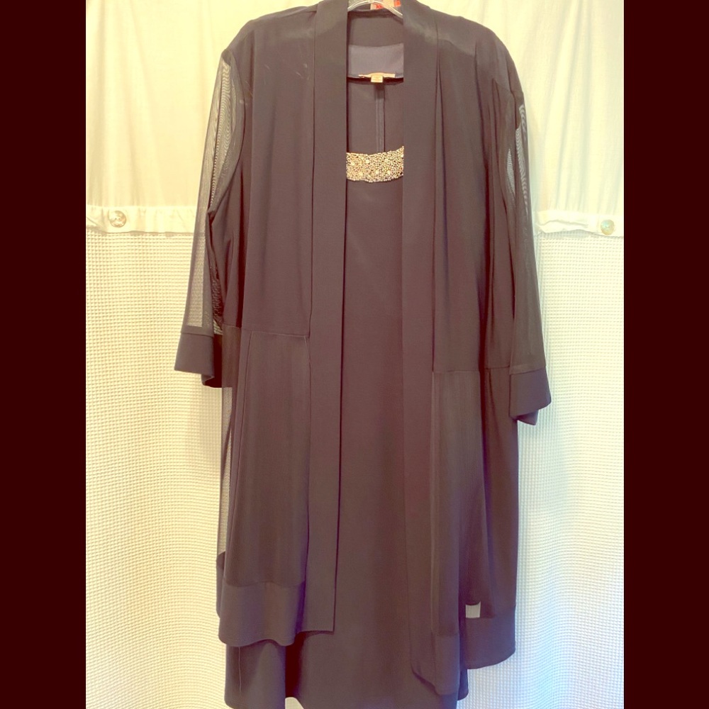 Two piece Navy dress set with embellishment - Picture 1 of 3